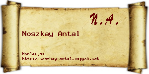 Noszkay Antal névjegykártya